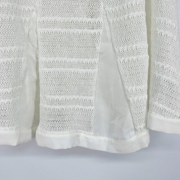 LC Lauren Conrad Top Stripe Ivory Sleeveless Knit Crochet Tank NWT - Picture 4 of 8